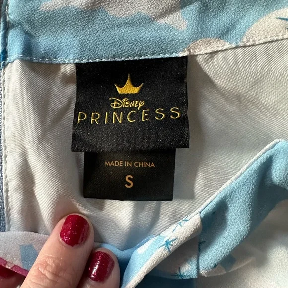 Like New Disney Sleeping Beauty Clouds Long-Sleeve Dress Hot Topic Sz S 🩵 - Picture 7 of 10